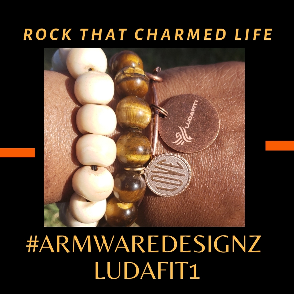 CREAM & TIGER EYE CHARM:LIMITED EDITION - 4/30/20